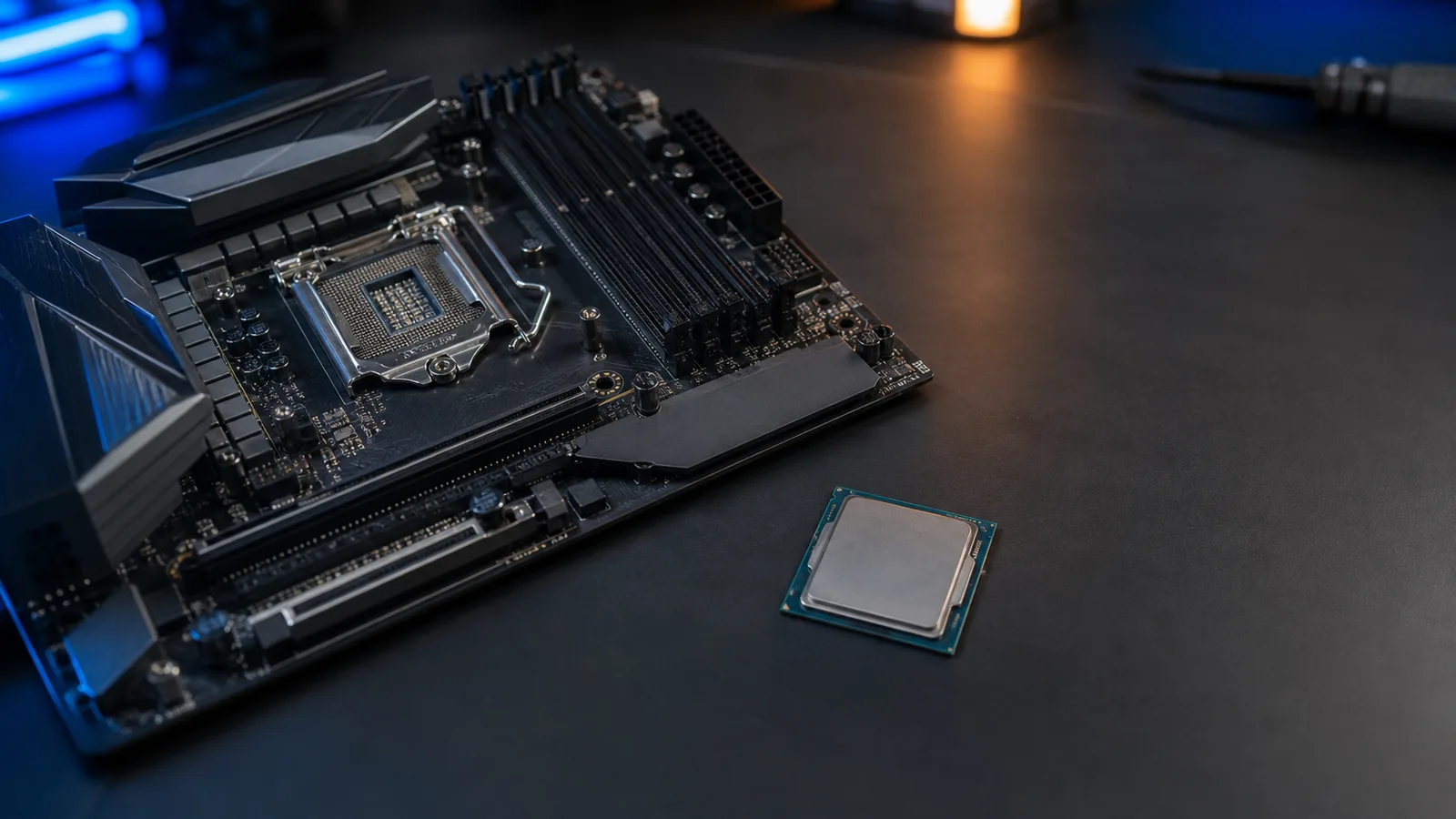 Procesor de gaming instalat pe o placă de bază