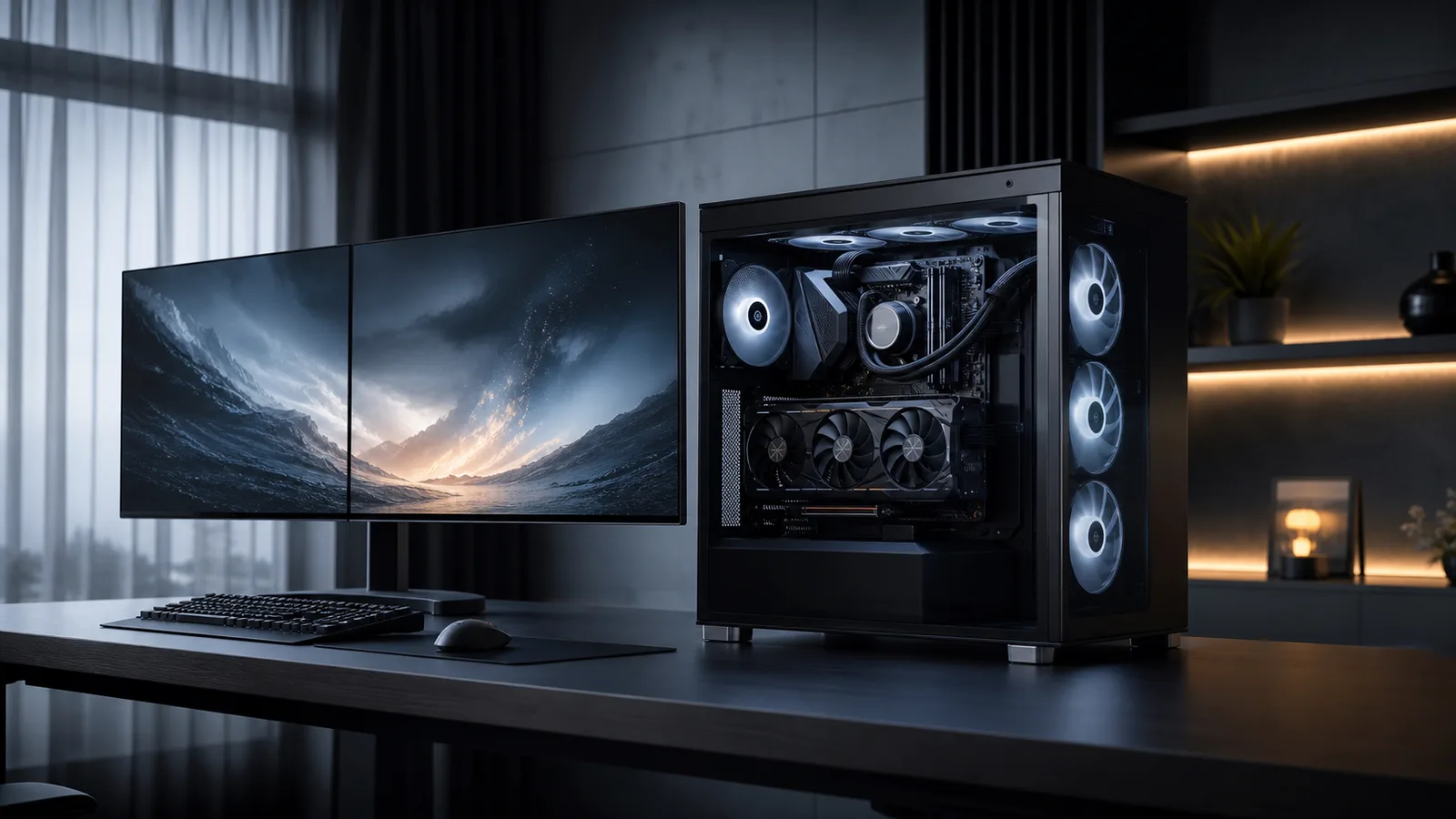 Configurație PC de gaming premium cu iluminare